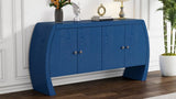 U-Style Four-Door Ash Veneer Storage Cabinet with Curved Legs, Perfectly Suited for Hallways, N711P241277V