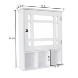 ZNTS Single Door Three Compartment Storage Bathroom Cabinet –White 06324374