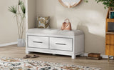 TREXM Shoe Bench with Removable Cushion, Entryway Bench with Hidden Storage for Living Room, N715P233804K