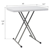 ZNTS 76*50*70.5cm Liftable Garden Plastic Table White 69337240