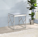 Evelyn - Mirror Top End Table - Silver B081P157803
