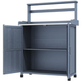 Potting Bench with Storage Cabinet-Gray 62222509