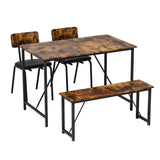 4 Piece Dining Table Set, Kitchen Table and 2 Chairs for 4 with Bench for Home, Kitchen, Living W578P150068