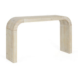 Mirod 52" Wood Console Table with Curved Edge, Natural Texture, Perfect for Entryways and Living N760P281360N