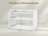 3-Tier Desktop Storage Shelf, Raised Guardrail Anti-Fall Tabletop Organizer for Home Office 56877788