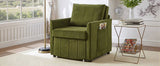 Upholstered Convertible Sleeper Sofa, 31.5" Pull Out Sofa Bed with 5-Position Adjustable Backrest, N719P272689F