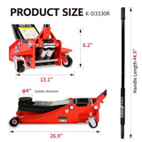 ZNTS Hydraulic Low Profile and Steel Racing Floor Jack with Dual Piston Quick Lift Pump,3 Ton 09528652