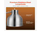 Food Heat Lamp, 500W Electric Commercial Food Warmer Light, 2-Head Stainless Steel French Fry T3342P591613