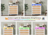 () 4-Drawer Dresser with Rattan-Finish Fronts and RGB Lighting Particleboard 81878856