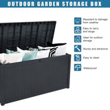 ZNTS 113gal 430L Outdoor Garden Plastic Storage Deck Box Chest Tools Cushions Toys Lockable Seat 44898789