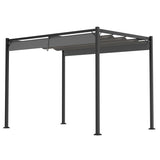 ZNTS 10 x 7 FT Outdoor Patio Sun Shade Shelter, Garden Gazebo Pergola with Retractable Canopy Roof, Gray 20640105