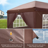 ZNTS 3 x 6m Two Windows Practical Waterproof Folding Tent Dark Coffee Folding Tent 67766391