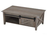 Lift Top Coffee Table with Sliding Barn Door, Farmhouse X Side Design, Hidden 46696820