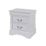 2 Drawers Solid Pine Nightstand in White Finish B016P253281