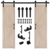 ZNTS 48 in. x 84 in. Unfinished Sliding Double Barn Door with 8FT Barn Door Hardware Kit & Handle ,K 58868087