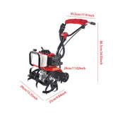 63CC 4-Stroke Gas Powered Tiller Cultivator, Handheld Rototiller for Lawn, Garden and Soil 83766046