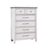 White and Gray Finish 1pc Bedroom Chest of 5 Drawers Classic Design Wooden Furniture B011P244982