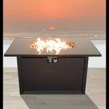 25" H x 42" W Steel Outdoor Fire Pit Table with Lid B120P205629