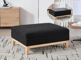 33.86"W Upholstered Wood Base Storage Ottoman With Reversible Lid Coffee Table, Foot Stool Square W3118P283464