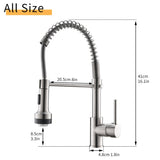 Commercial LED Kitchen Faucet with Pull Down Sprayer, Single Handle Single Lever Kitchen Sink Faucet W1932P172329
