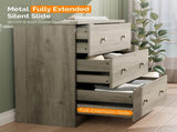 () 3-Drawer Cabinet with Electric Drawers Particleboard Bedside Table with 29446881