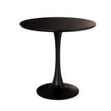 Black Round Table, Modern Dining Table, MDF Top and Steel Base Tulip Round Kitchen Table, Mid W2641P212234