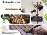 Freestanding Wooden Coat Rack, Vintage Natural Birch Wood Coat Tree with Hooks, Sturdy Hall Tree for 14396562