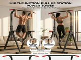 Foldable Pull Up Bar Standing Power Tower - Multi-Function Dip Station, 6-Level Adjustable Height 59919115