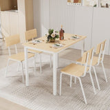 5-Piece Dining Table Set with 4 Chairs, 43" Kitchen Table & Chairs Set for 4, Dining Room Table with W578133460