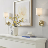Metal Wall Sconce with Cylinder Shade, Set of 2 B03595712