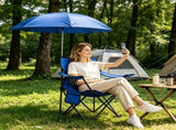 Folding Camping Chair with Detachable 8-Rib Sun Umbrella, 42.13 Inch Canopy Aluminum Alloy Portable 79339247