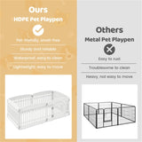 White HDPE Pet Playpen - 6-Panel Design , 18"x18.5" Door, 21.5 lbs Net 74795646