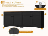 ON-TREND Farmhouse TV Stand with 2 Drawers for TVs Up to 70", Versatile Wood Grain Sideboard with N721P245732B