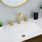 ZNTS Gold Bathroom Faucet 2 Handle 8 Inch Bathroom Sink Faucets Stainless Steel 3 Hole Widespread with 04180085