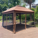 Outdoor 11x 11Ft Pop Up Gazebo Canopy With Removable Zipper Netting,2-Tier Soft Top Event W419104362