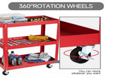 3-Tier Rolling Tool Cart Utility Cart on Wheels, 450 lb Heavy Duty Rolling Tool Cart for Warehouse, 44584215