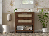 24" Bathroom Vanity with Integrated Ceramic Sink, Bathroom Cabinet with 1 Deep 1 Tip-Out N710P293990P