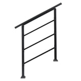 Handrails for Outdoor Steps, Wrought Iron Handrail Fits 1 or 3 Steps, Transitional Handrail with 87420248