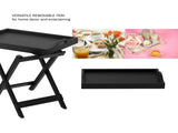 Wooden End Table, Modern Style Sofa Side Table with X-Leg Design and Two Shelves, Gray 96407881