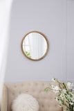 ZNTS 20" x 20" Circle Wall Mirror with Wooden Frame, Wall Mirror for Living Room, Dining Room, Foyer, W2078124340