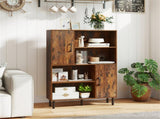 4-Tier Open Shelf Storage Cabinet with 2 Doors, 176 LBS Total Capacity for Entryway & Living 62237711