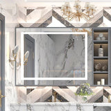 48x36inch LED Bathroom Mirror,3000-6000K Gradient Front and Backlit LED Mirror for Bathroom,3Colors W2091126994