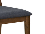 Arno Indoor Upholstered Wooden Counter Stool, Walnut Finish with Charcoal Upholstery and Black Rope, N775P366302B