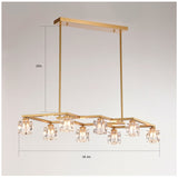 Crystal Chandelier for Dining Room, 8-Light Kitchen Chandelier Light Fixture Modern Metal Industrial W1592P251074