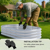 2 Pcs 631ft Raised Garden Bed, Oval Galvanized Outdoor Planter Box, Metal Garden Bed for Planting 93554205