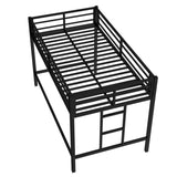 Twin Size Metal Loft Bed, Loft Bed with Easy Climbing Ladder and Guardrails for Kids, Black W1580P309651