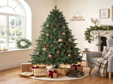 6FT Green Rotating Christmas Tree with 200 Warm White LED Lights, 8 Lighting Modes & Remote, 850 37715387
