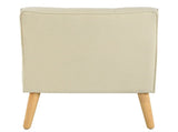 Mid-Century Modern Armchair - Tufted Fabric Accent Chair with Solid Wood Legs for Living Room, N767P419113B
