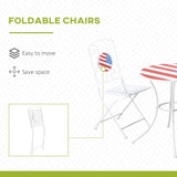 3 Piece Patio Bistro Set, Folding Outdoor Furniture with USA Mosaic Table and Chairs, 
Portable W2225142611