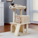 ZNTS Modern Small Cat Tree Cat Tower With Double Condos Spacious Perch Sisal Scratching Posts,Climbing 07745990